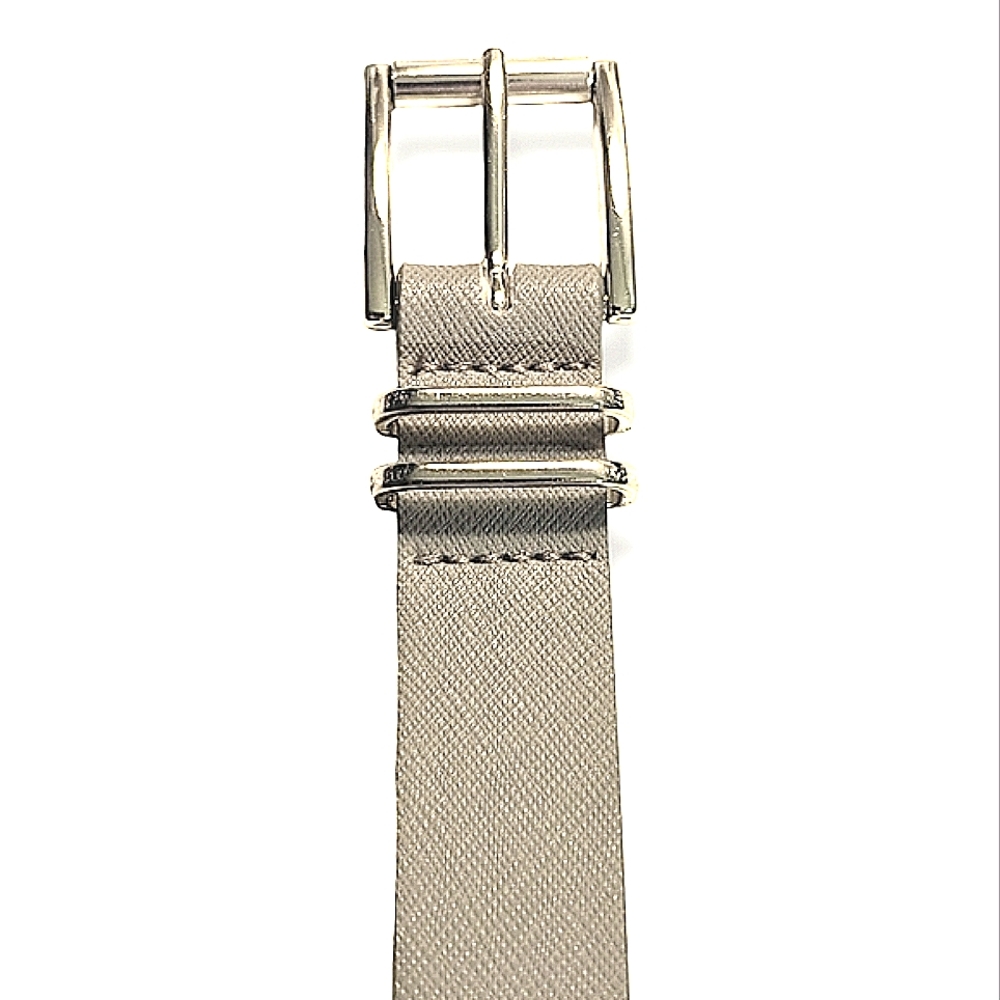 ❤️EUC H&M Women's Belt Size Small Gray/Tan with Gold Hardware - Picture 4 of 6